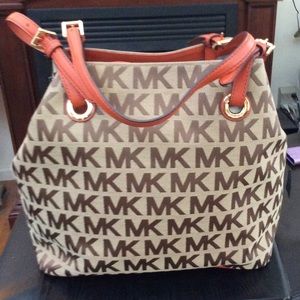 MK canvas shoulder bag